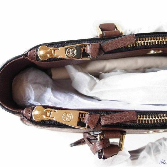NWT Tory Burch Robinson Large Leather Tote BROWN - Picture 9 of 12